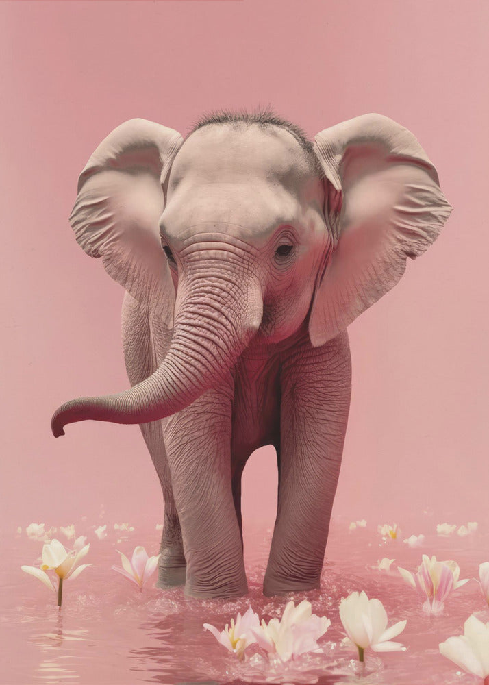 Elefant in Blüten | Leinwand