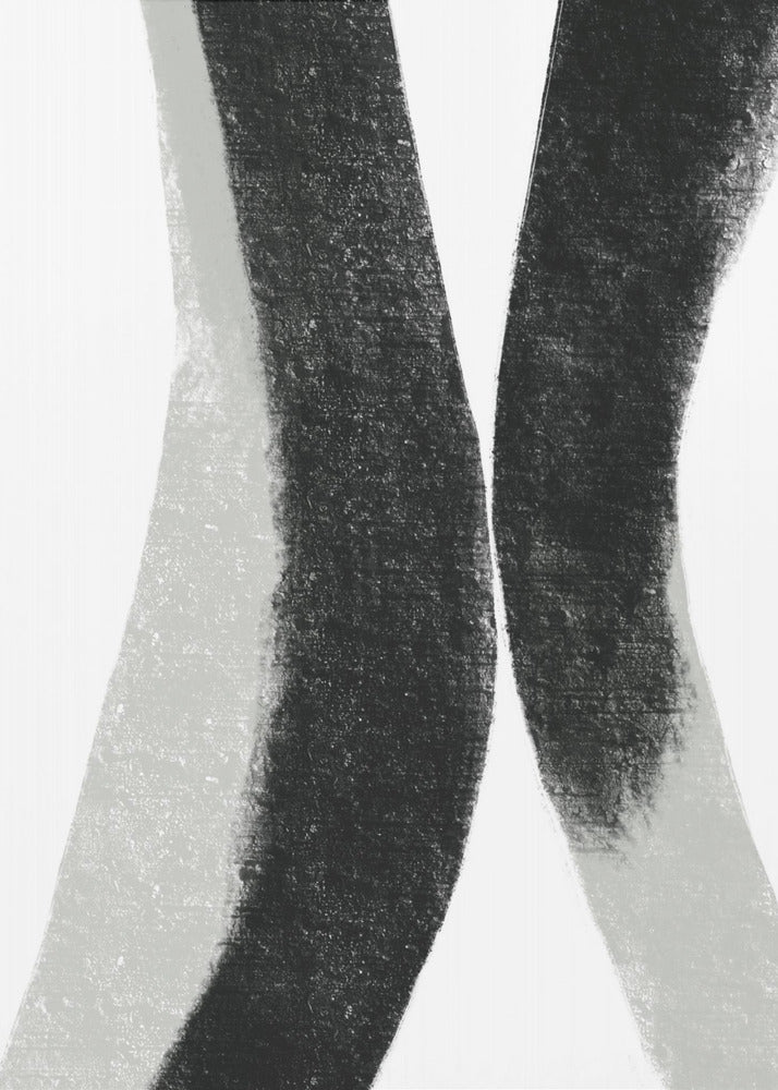 Black And Grey Strokes On A White Background | Poster