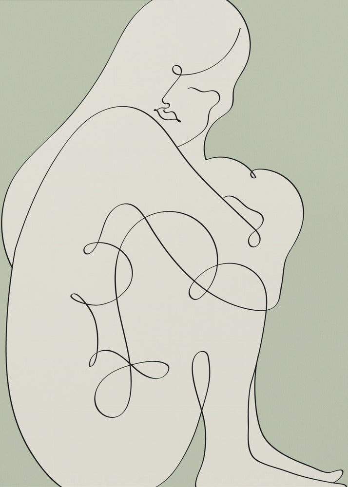 Sitzende Frau Grün | Poster
