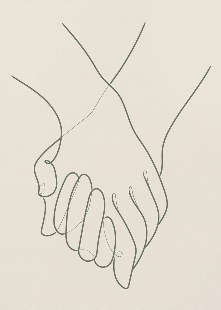Händchenhalten Grün | Poster