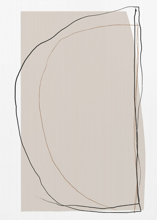 Elegante Linienkunst auf neutralem beigem Hintergrund | Poster