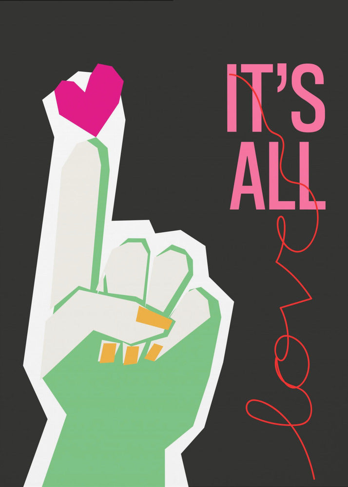 Es ist alles Liebe Hand Grau | Poster