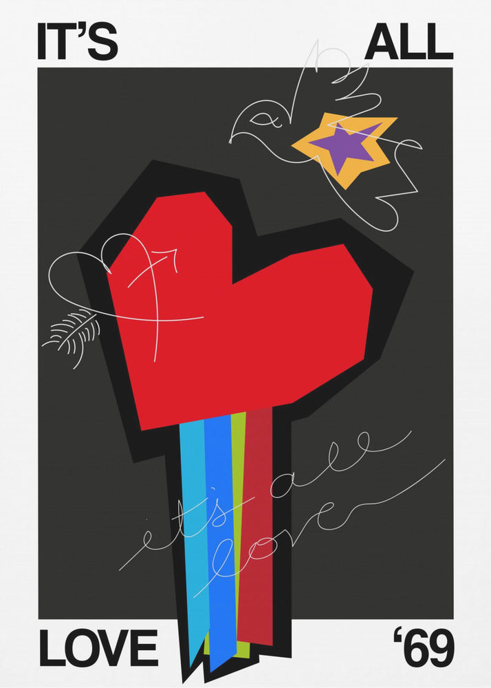 Es ist alles Liebe Herz Grau | Poster