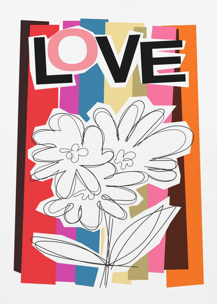 Scribble Flower Sommerfrüchte | Leinwand