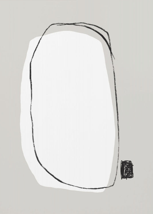 Schwarz-Weiß-Ovalform | Poster