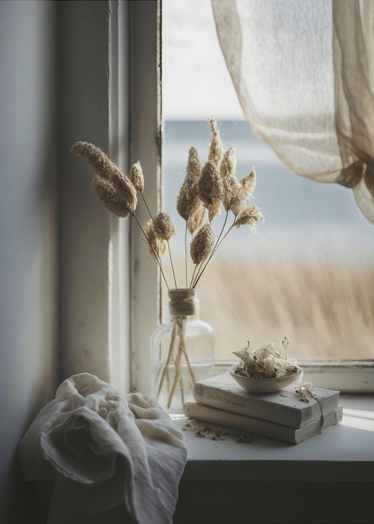 Ruhiger Fensterblick | Leinwand