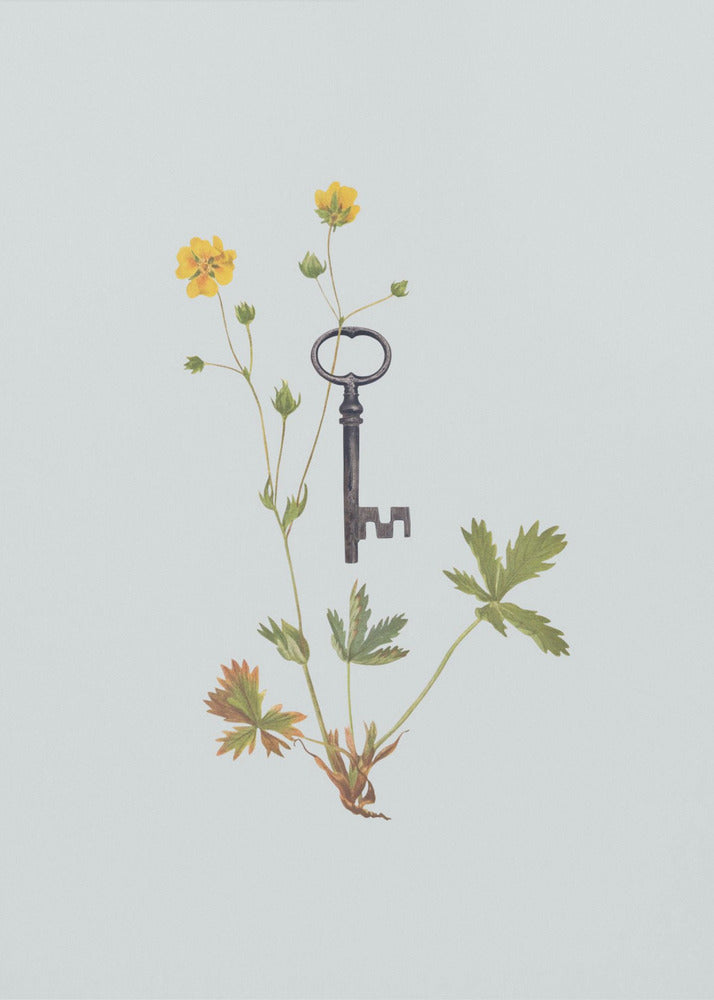Botanischer Vintage-Schlüssel | Leinwand