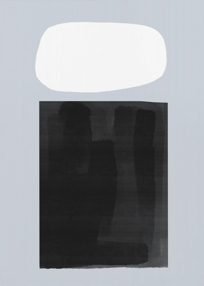 Schwarzes Rechteck unter einem weißen Oval | Poster