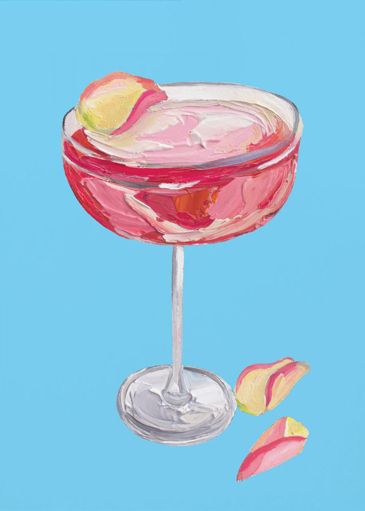 Funkelnder Rosen-Gin-Cocktail | Leinwand