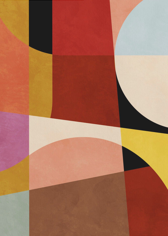 Warme Farben Bauhaus Geometrie2 | Leinwand