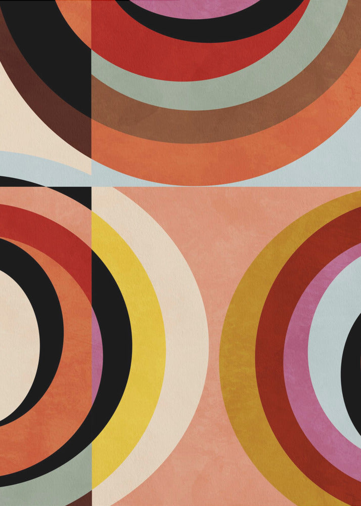 Warme Farben Bauhaus Geometrie3 | Leinwand