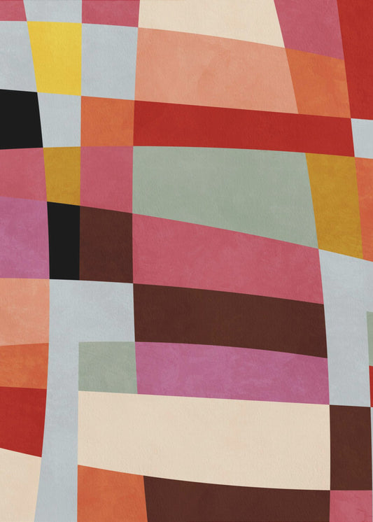 Warm Colors Bauhaus Geometry4 | Canvas