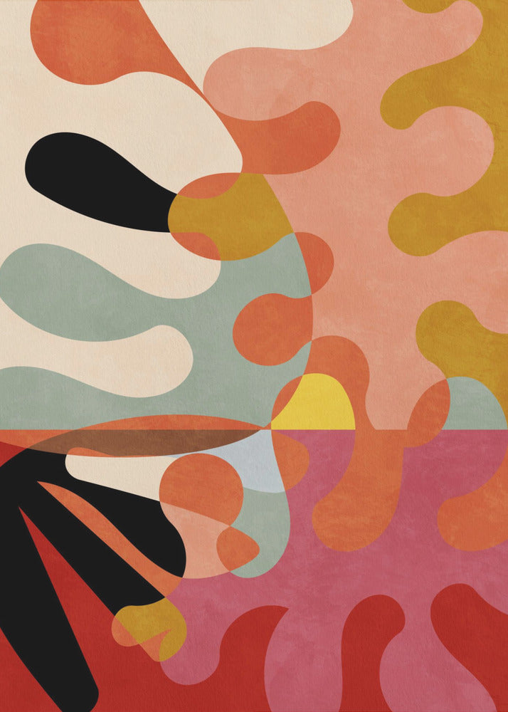 Warme Farben Bauhaus Geometrie5 | Leinwand