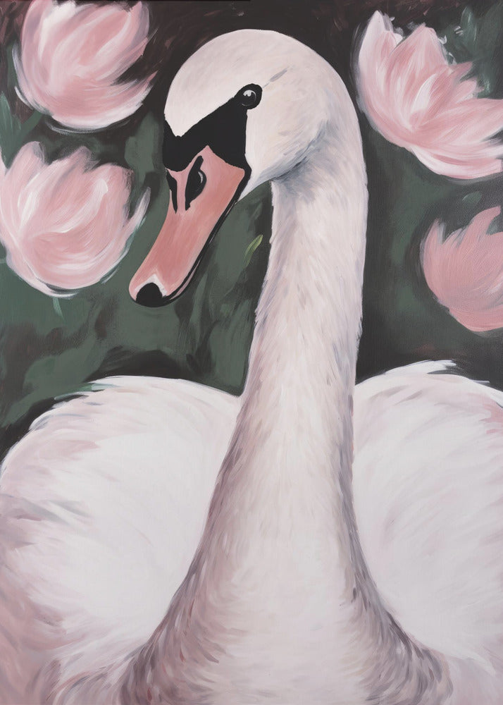 Schwan im Teich | Leinwand