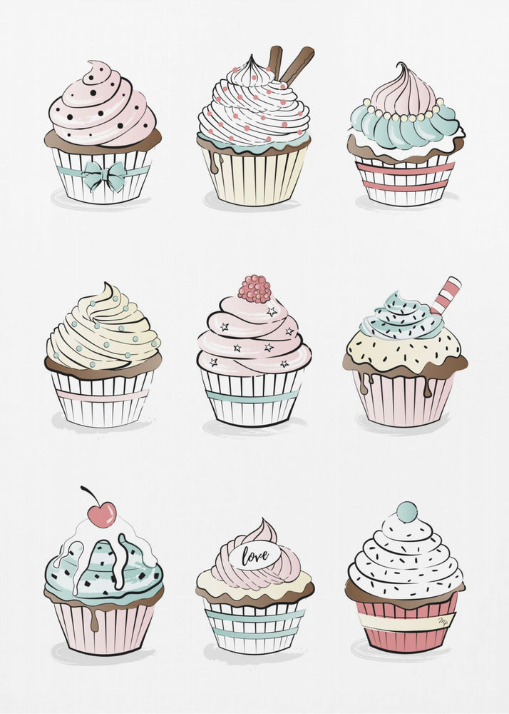 Süßes Cupcake-Medley | Leinwand
