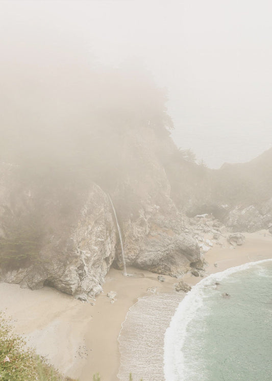 Misty Coastal Haven | Canvas