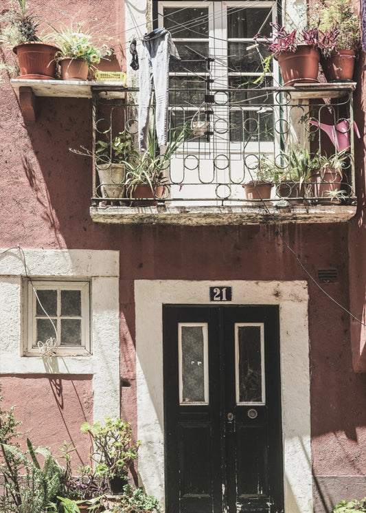 Bezaubernde Balkonszene | Leinwand