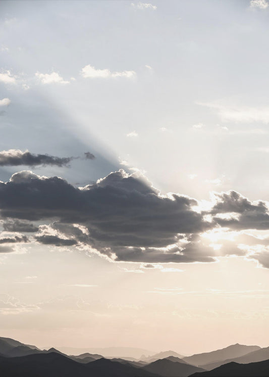 Berglandschaft mit dramatischen Wolken | Leinwand