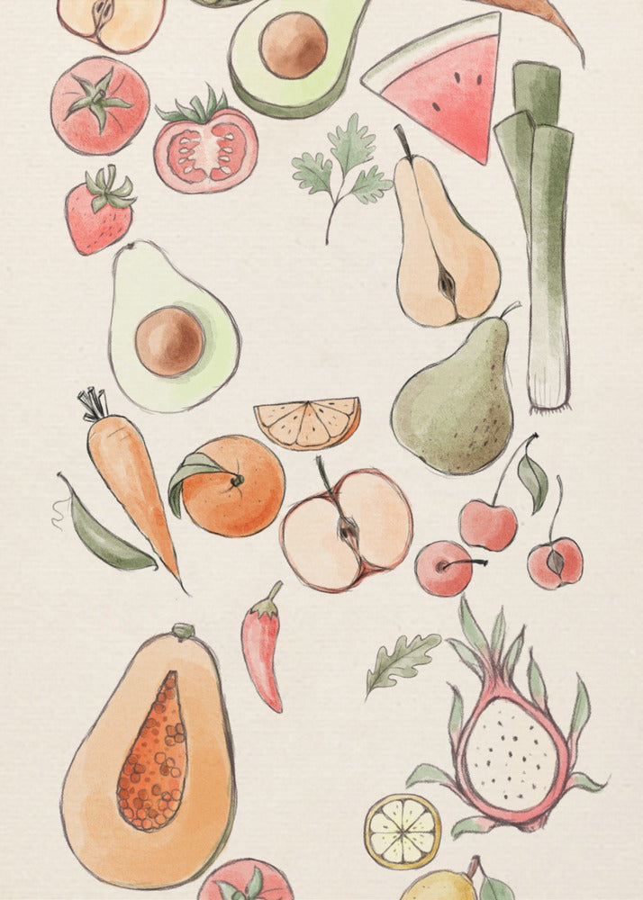 Tropische Gemüseillustration | Poster