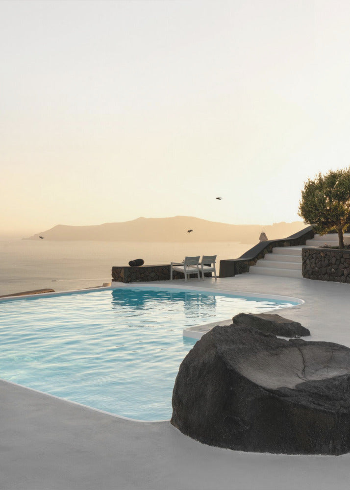 Vögel fliegen über Swimmingpool | Leinwand