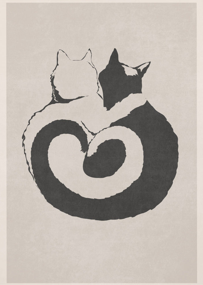 Katzenartiges Yin Yang | Leinwand
