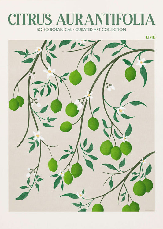 Botanisches Limettenglück | Leinwand