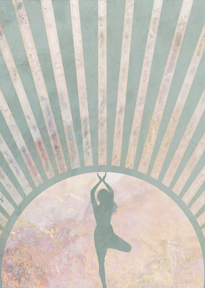 Yoga Boho Sonnenaufgang Grün 1 | Poster