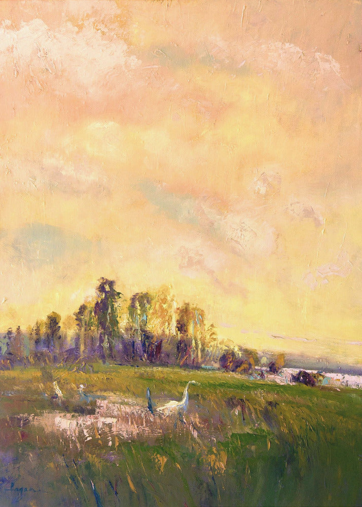 Sonnenbeschienene Wiesenlandschaft | Poster