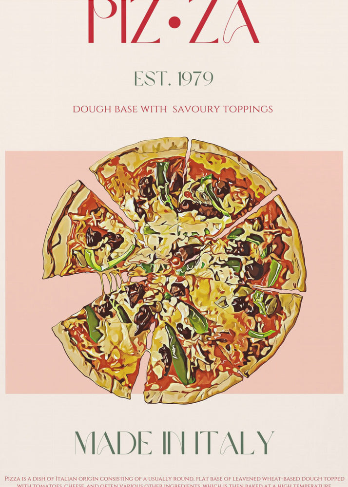 Stück italienische Pizza | Leinwand