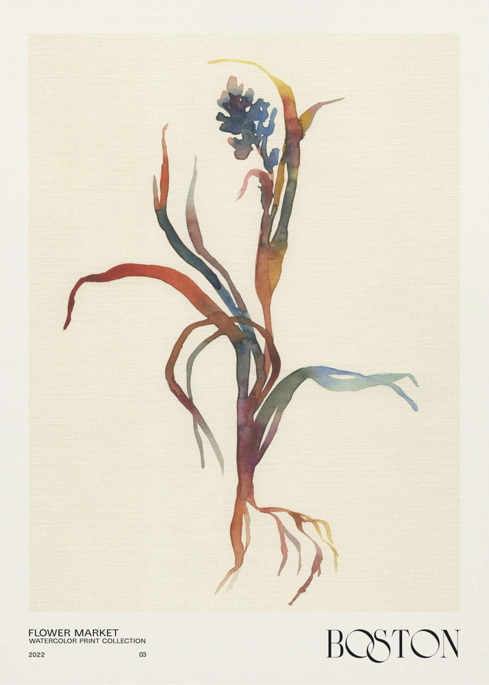 Aquarelldruck-Sammlung. Blumenmarkt – Boston | Poster