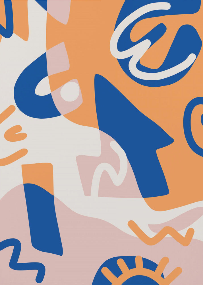 Abstract Shapes In Blue and Orange | Canvas