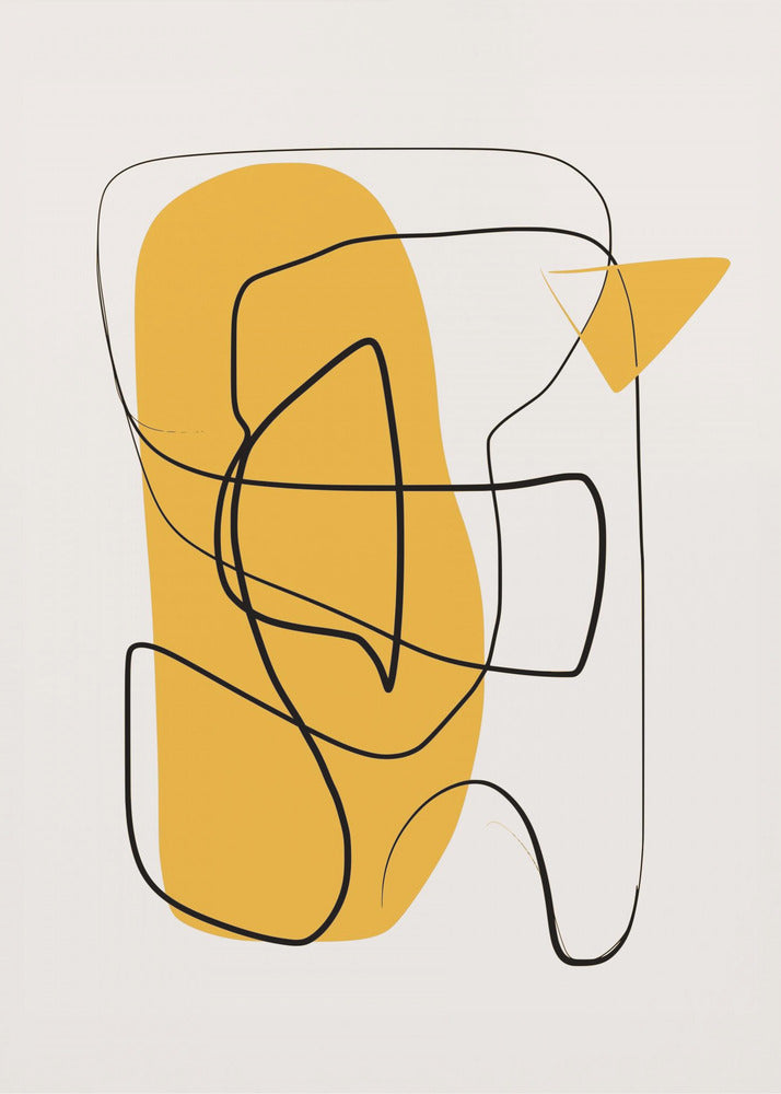 Line Abstract In Yellow | Canvas