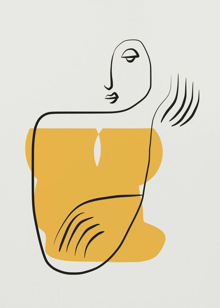 Abstract Line Drawing Of A Person | Poster