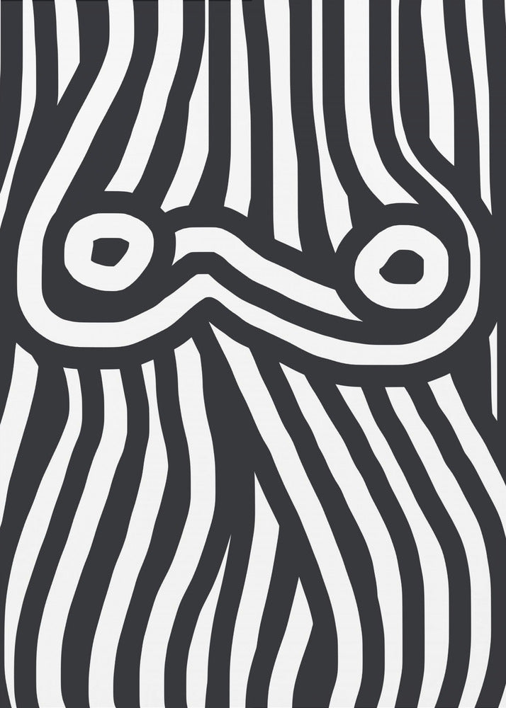 Black and White Striped Nude | Canvas