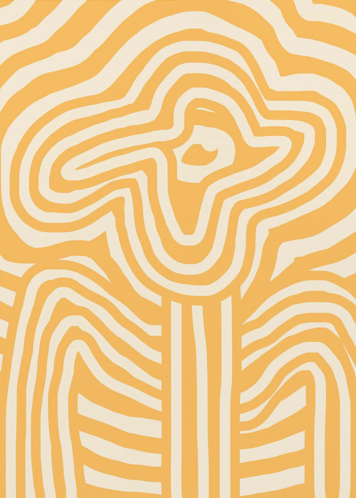 Gelb gestreifte Blume | Poster