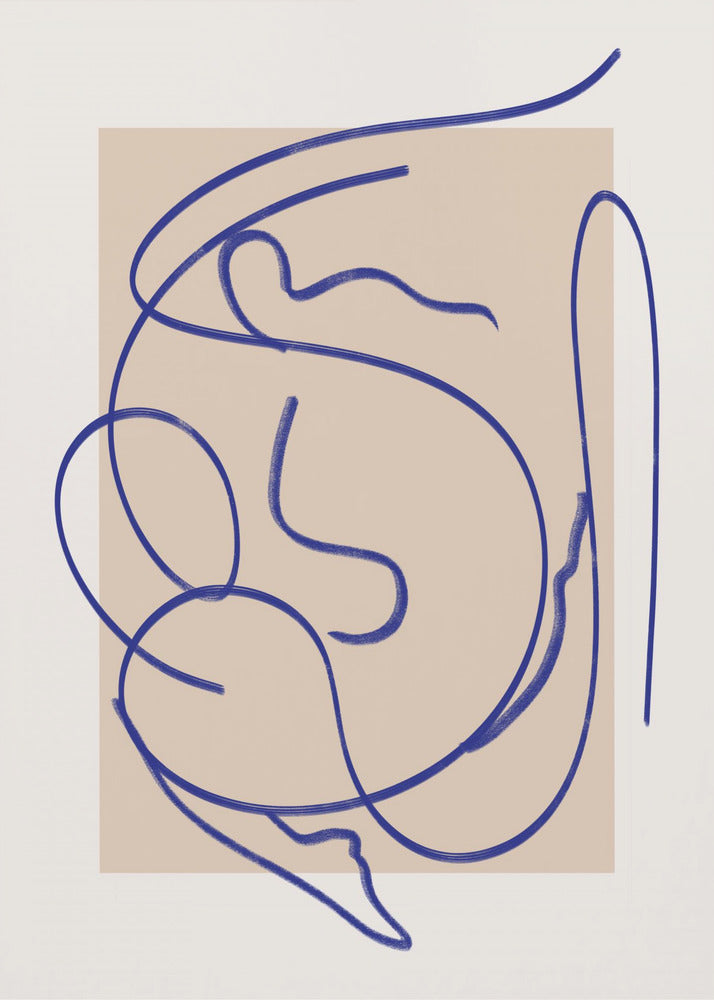 Abstrakte blaue Linienkunst 3 | Poster