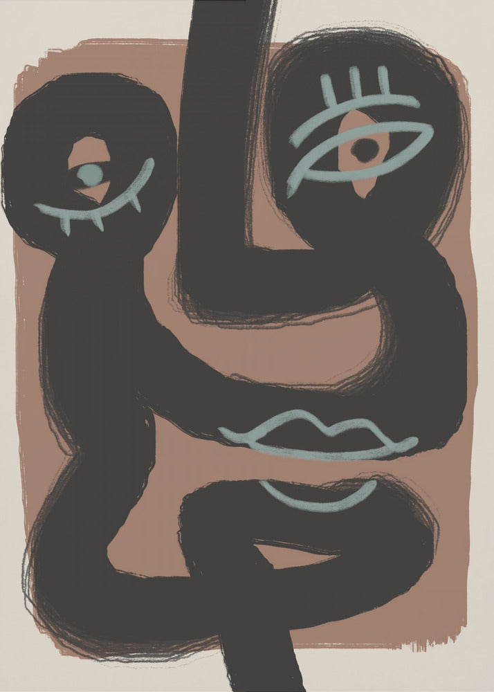 Abstraktes schwarzes Portraitpaar | Poster