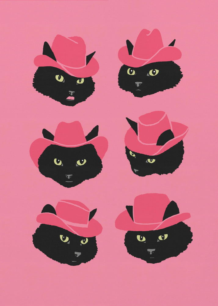 Marcy, die Cowgirl-Katze | Leinwand