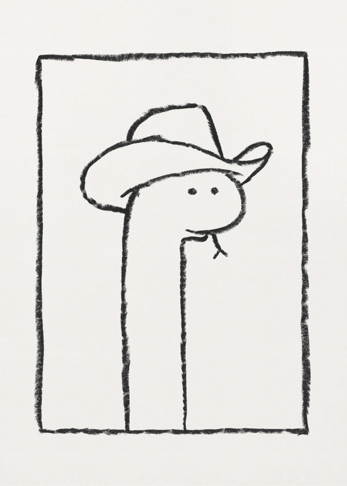 Squiggles die Schlange im Stetson | Leinwand