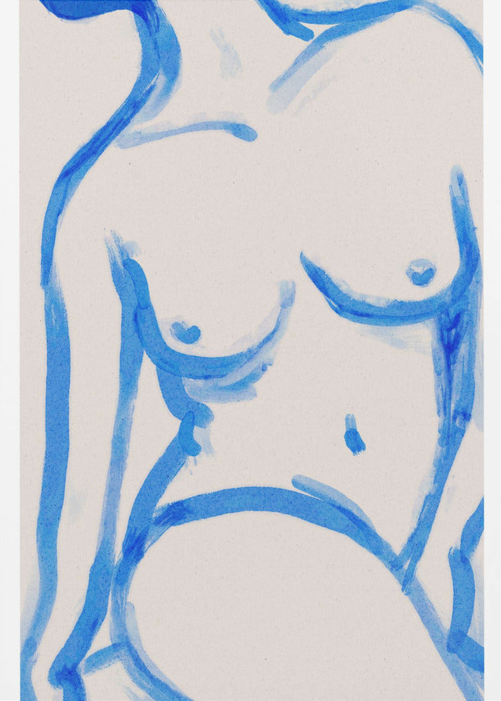 Blaue Kontur Akt | Poster