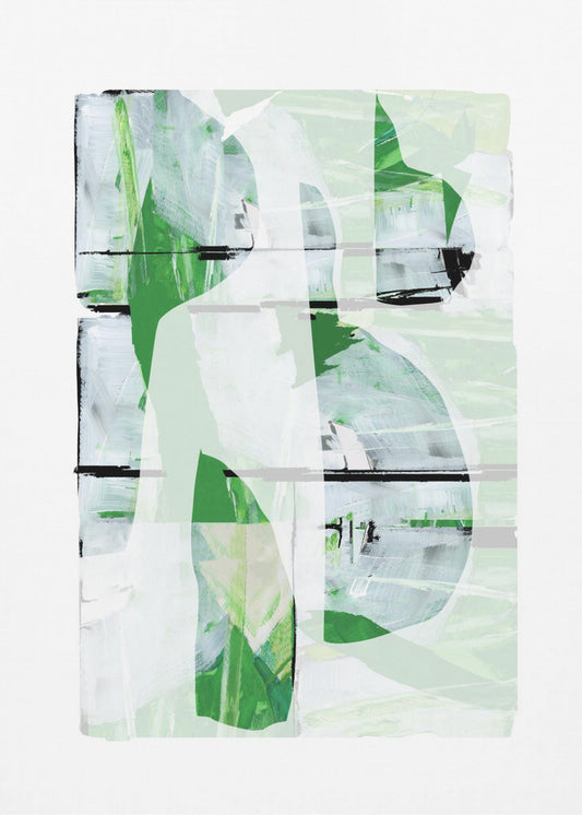 Limettengrün Schwarz Abstrakt Nr. 3 | Leinwand