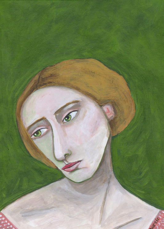 Dame schaut nach unten | Leinwand