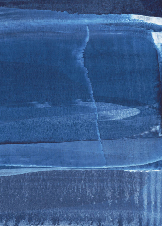 Blaue Textur fließende vertikale Linien | Leinwand