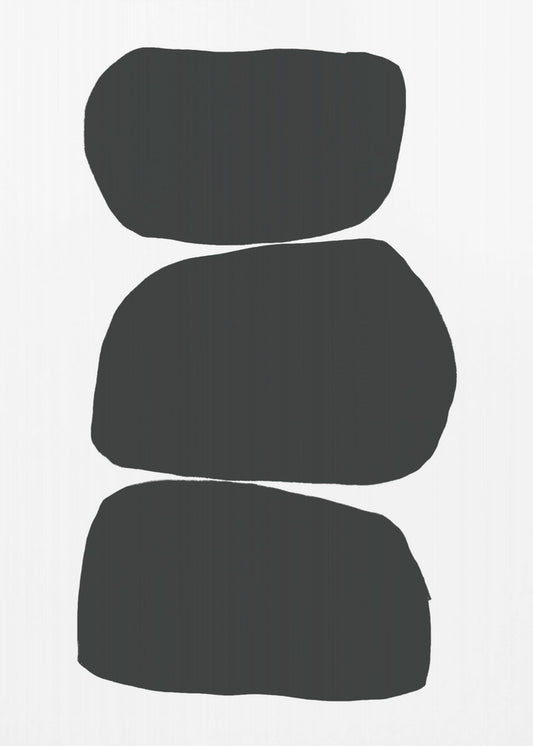 Drei gestapelte schwarze Formen | Leinwand