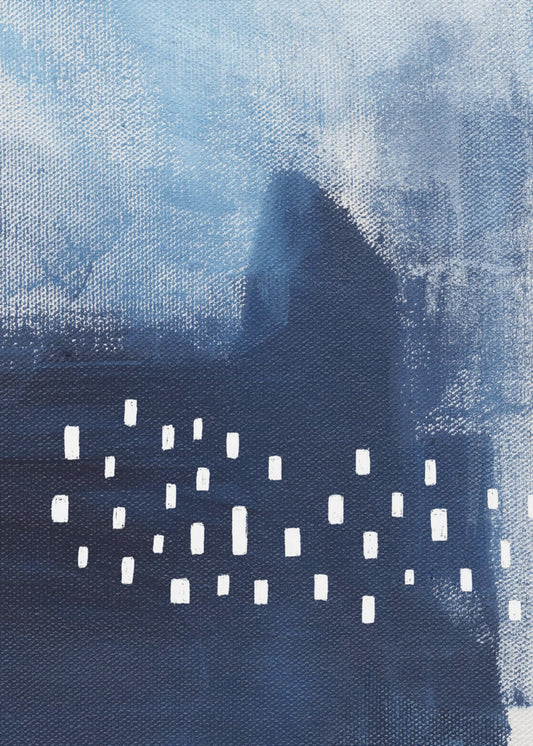 Blaue Farbtöne und weiße rechteckige Elemente | Poster