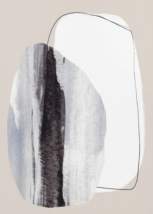 Organische Formen mit strukturierten Pinselstrichen | Leinwand