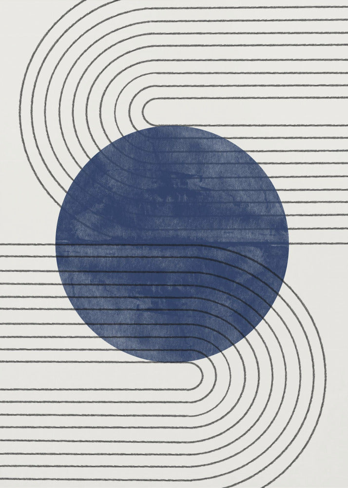Blaue Eclipse-Linien | Leinwand