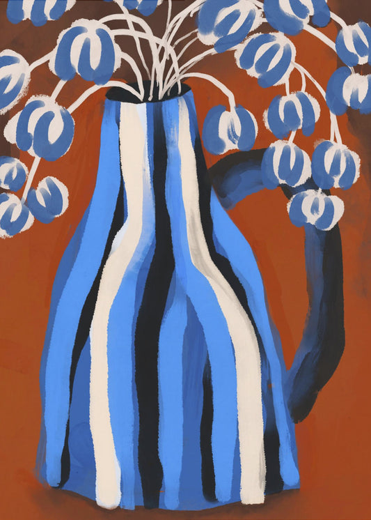 Striped Vase Blooms | Poster