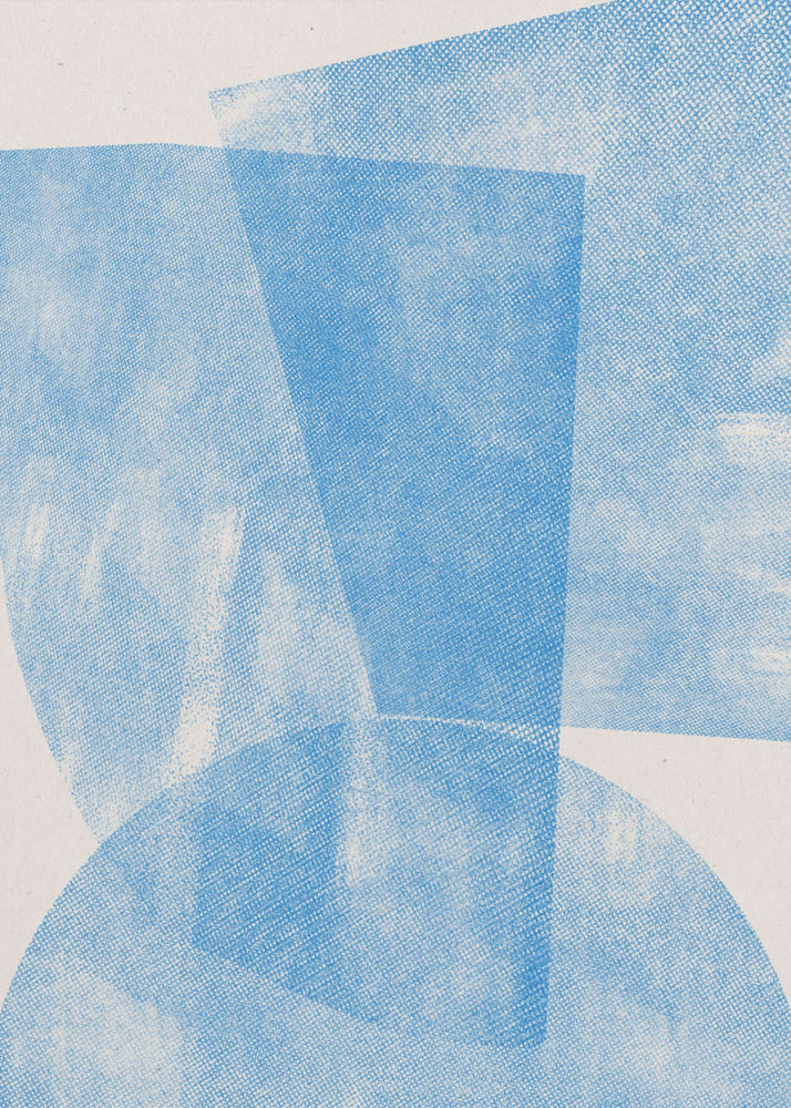 Blue Geometric Waves | Canvas