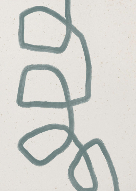 Fluid Teal Lines | Canvas